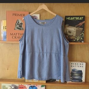 Flax blue linen oversized boxy tank Size 1G